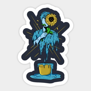 Dripping Man and Sunflower Sticker